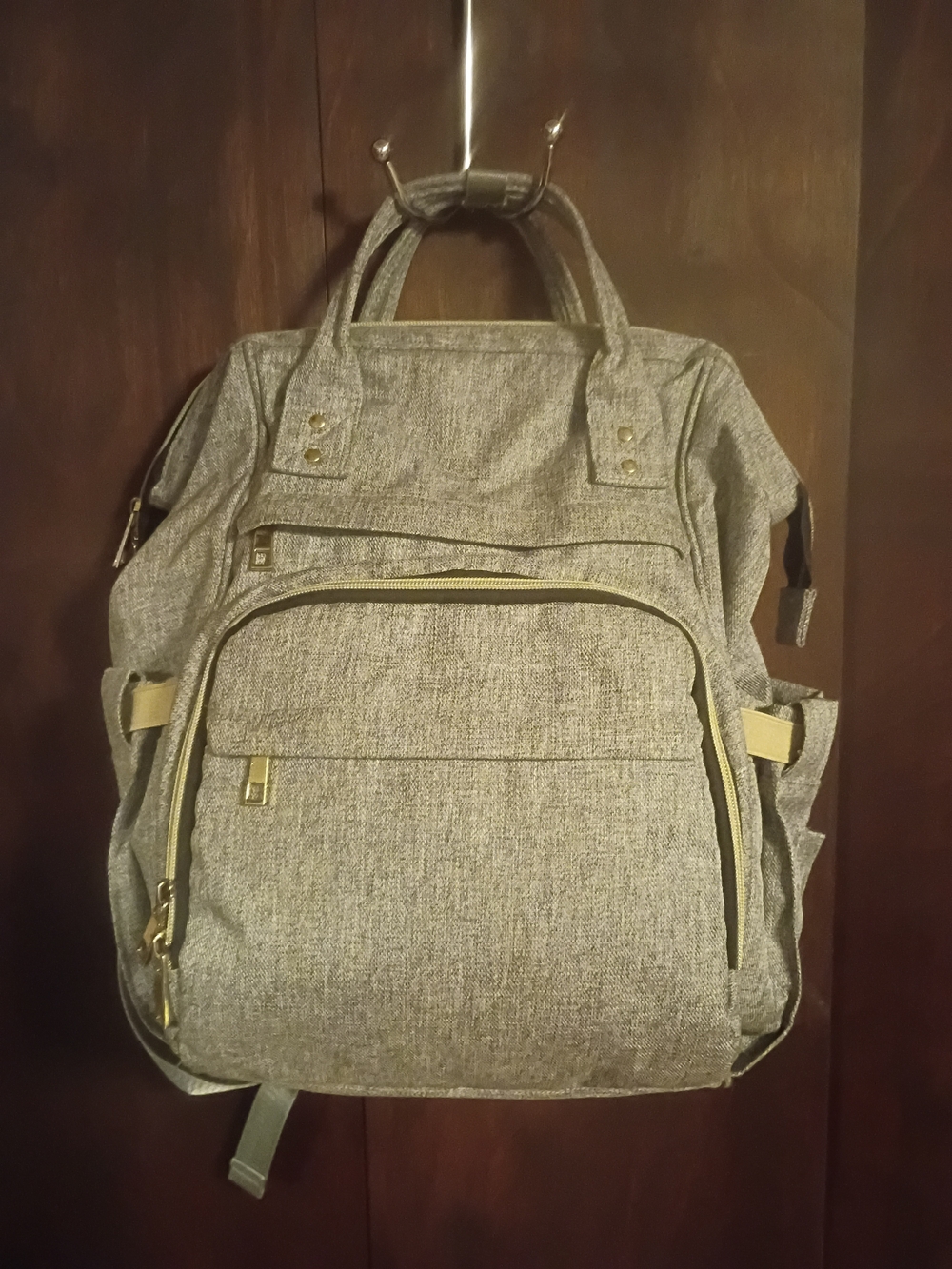 Grey Diaper Bag Backpack